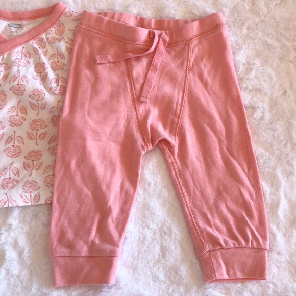 Old Navy Kimono Pant Set 6-12m Pink & White Flower - Picture 3 of 12